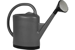 EDA - Arrosoir 13 litres Extra Fort - avec Pomme Noire et Grille Métal - 57 x 19 x 44 cm - Gris Anthracite