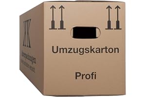 KK VERPACKUNGEN Cartons de déménagement 2 plis, 50 pièces | Extra stable et empilable avec double arbre | Base papillon robuste | Capacité de charge élevée | Idéal pour chaque mouvement
