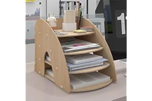 ‎PUNCIA PUNCIA Dokumentenablage A4 Briefablage Ablagefächer Holz Schreibtisch Datei Organizer Papierablage Aktenaufbewahrung Ablagesystem Dokumentenhalter Ordner für Büro Arbeitszimmer Schule Office