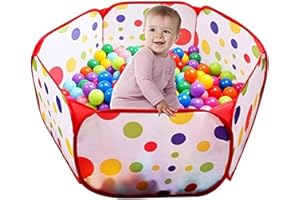 Kids Ball Pit, Large Pop Up Toddler Ball Pits Tent for Toddlers Girls Boys for Indoor Outdoor Baby Playpen w/Zipper Storage Bag Maded by EocuSun, Balls Not Included (Red)