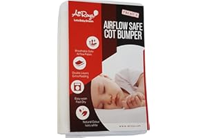 AiRoya® Premium Mesh Cot Bumper for 2-Sided Solid End Cots, Double Layers Air Mesh for Extra-Padding, Breathable Safe, No Entanglement Risk, BS EN 16780 Safety Standard Compliance (White)