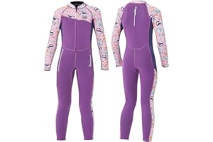‎LANSRU Lansru Neoprenanzug Kinder in 3MM, UPF50+ Neopren Lang Schutz vor Sonnenbrand, bequemer Frontreißverschluss, perfekt für Schwimmkurse