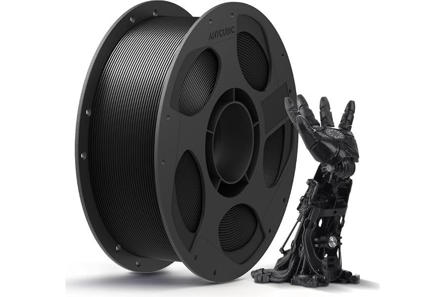 ANYCUBIC PLA Filament 1.75mm 1KG Schwarz, Einfach zu drucken, Haltbarer | Stärkere Zähigkeit 3D Drucker Filament, Wiederverwendbare Spule PLA, Vakuumverpackung, Intelligente Identifikation
