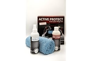 CORIUM – Active Protect Profi Leder-Pflege-Set – für die Reinigung und Pflege der Lederausrüstung – mit Reiniger, Pflegeprodukt und Mikrofasertuch – 3-teiliges Profi-Set