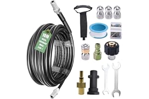 BEELUKY Manguera Desatascador Tuberias, Manguera Hidrolimpiadora,10 M, Desatascador Tuberias a Presion,400 bars 5800 PSI Limpieza Fácil de Tuberías, para Bosch, Karcher K2-K7