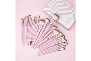 MAGEFY Make-up-Pinsel, 25-teiliges Make-up-Pinsel-Set für Grundierung, Lidschatten, Rouge, Blending Concealer, Gesichtspuder, Augen, Make-up-Pinsel-Set mit Geschenk-Box (Pink)