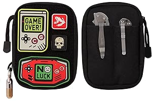 TIKIDESIGN EDC Tasche mit Patch-Bereich,Kleine EDC Organizer Tasche mit DIY Klettfläche,Kleine EDC Beutel Tools Tasche,Nylon Multitool EDC Rucksack-Zusatztasche für kleine Werkzeuge