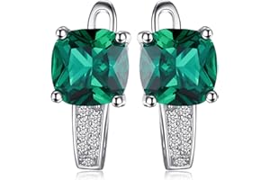 JewelryPalace 2,9ct zielone symulowane szmaragdowe kolczyki srebro 925 damskie kolczyki srebrne kamienie szlachetne dziewczyny prezent różowe złoto złoto