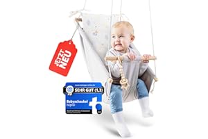 ISIPISI LEBE ENTSPANNTER isipisi Babyschaukel | Baby Wippe für Babys von 6 Monate - 5 Jahre | Baby Schaukel Indoor & Outdoor mit OekoTex 100 Siegel | Baby Sachen für Neugeborene & Säuglinge | (Wolke)