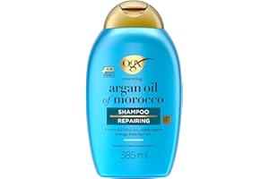OGX | Shampooing Réparateur Huile d'Argan du Maroc (flacon de 385 ml) – Soin capillaire pour cheveux secs et abîmés – Shampoing sans sulfate