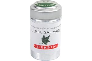 J. Herbin 20137T wkłady atramentowe puszka z 6 kartridżami do standardowego napełniania opakowanie, zielony ogień
