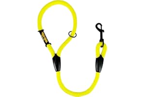 AVANZONA Guinzaglio a Corda Corto per Addestramento per Cani Grande Media Piccola. Fatto in Spagna. 60cm. Giallo