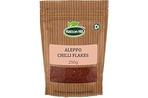 Aleppo Chilli Flakes 250g by Hatton Hill | Pul Biber, Semi-Dried Red Pepper, Crushed, Middle East Cuisine, Mildly Hot, Marash Pepper
