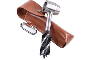 BOUNHOHE Herramienta de Supervivencia para colonos Bushcraft, Llave Manual de barrena, Clavija de Taladro de Madera de Ojo escocés y Fabricante de Agujeros de Mano para Acampar, al Aire Libre, Bushcrafting