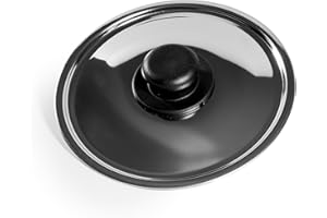 Zanetti, Tapa de acero inoxidable, tapa de acero inoxidable, diámetro 26 cm, mango plástico, apto para ollas y sartenes, lavable en lavavajillas