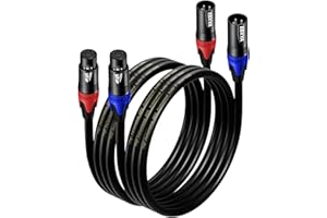 EBXYA XLR-Kabel Mikrofonkabel 1M 2Packs symmetrischer Stecker auf Buchse XLR-Patchkabel für DMX, Studiorecorder, Verstärker, Mixer