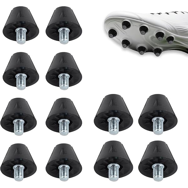 Lot 12 Crampons Football + Clé – 7 Mm & 10 Mm Nylon – Remplacement Rapide Pour Chaussures Cramponnées Terrain Ferme