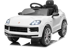 LALAHO Kinder Elektroauto 12V Kinderauto Elektrisch 2,4G-Fernbedienung, Elektrofahrzeuge 2-türig mit MP3, Musik, Hupe, LED-Leuchten (Weiß)