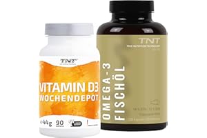 ‎TNT TRUE NUTRITION TECHNOLOGY TNT Omega-3 + Vitamin D3 Bundle • (150 Omega-3 +90 Vitamin D3 Kapseln) • D3-Depot • Fischöl mit EPA & DHA ohne Zusätze •