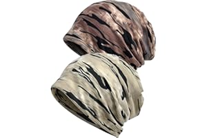 WULIQIUQIU 2 Pack Cotton Slouchy Beanie Hats, Chemo Hat Cap Scarf for Women and Men