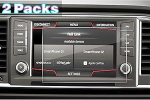 Folia ochronna do nawigacji marki SEAT Ateca o przekątnej 20 cm (2 sztuki), przezroczysta folia z tworzywa sztucznego PET, marki LFOTPP, 2 sztuki.