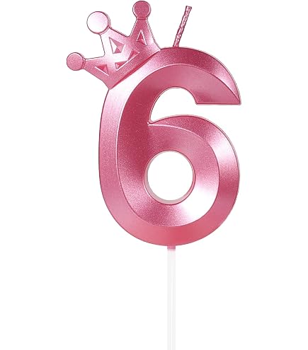 7,6cm Geburtstagskerzen Zahlen Mit Krone - 3D Kerzen Für Torte, Rauchfrei, Wählbare Zahl (z.B. 9)
