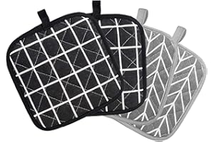 4 er Set Baumwolle Topflappen,Baumwolle Topflappen Handschuh Waschbare zum Kochen Küchenzubehör Grillzubehör (18x18 cm)