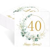 40 Napkins 40th Birthday Table Decorations for 40th Birthday Sage Green Eucalyptus Napkins for Spring Communion Confirmation