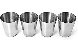 Ganzoo Shooter de 25ml en acier inoxyadable, gobelet à shoot, verre à shoot, verre à schnaps, de la marque lot de 4 gobelets