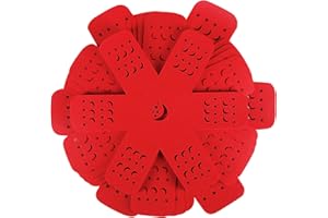 BYKITCHEN Pan Pot Protectors, Larger and Thicker Pan Separators with Moon and Star,Set of 12 & 3 Different Size, Red Pan Protectors for Stacking to Protect Pots and Pans in Kitchen Cupboard