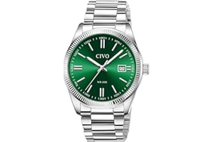 CIVO Montre Homme Acier Inoxydable Analogique Quartz Business Montre Bracelet Homme Etanche Lumineux Mode Cadeau Homme