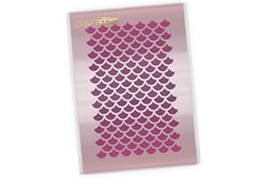 CraftStar Small Mermaid Scales Repeating Pattern Stencil - Craft/Airbrush Mermaid Scales Template