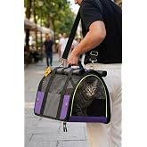 Reyo Brave Paws Flybag Plastik Yırtılmaz Fileli Kedi ve K&ouml;pek Taşıma &Ccedil;antası Seyahat &Ccedil;antası Mor 45x25x26cm Havayolu U&ccedil;uş Sta