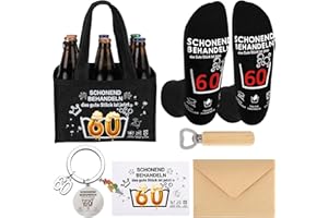 JIANGWON Männerhandtasche Bier mit Socken Flaschenöffner Schlüsselanhänger – Lustige Geschenke für Männer zum 60. Geburtstag– Geschenk für Männer, Vatertag & Herrentagsgeschenke(60)