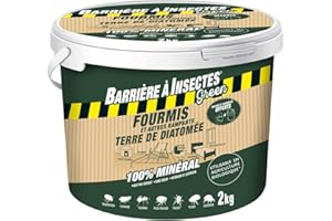 BARRIERE A INSECTES GREEN Anti-fourmis et Autres Rampants, Terre de Diatomée, Intérieur et extérieur, Seau 2 kg