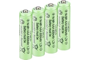 CICMOD Piles Rechargeables Ni-MH AAA 600mAh HR03 1.2 V Batterie Rechargeable Lot de 4 pour Produits Solaires, électroniques Quotidiens