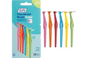 TePe Angle Vinklad Mellanrumsborste Mixpack, 0.4-0.8mm/ISO 0-5, 6-pack | Kartongförpackning, Ta bort plack mellan tänderna där en tandborste inte når, för Bakre tänder, för Olika mellanrum
