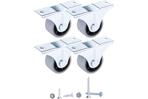 DIFORMA Lot de 4 petites roulettes en caoutchouc pour meubles, appareils et équipements - Non pivotantes - 30 mm de diamètre - 35 kg de diamètre