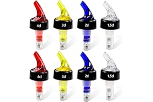 YOIRZIT 8 Pezzi Metal pour Barman Dosatore Cocktail Versatori per Bottiglie Dosatore per Bar Dosatori per Cocktail Beccuccio Bottiglie Ocktail per Liquori, Dosatore, Cocktail