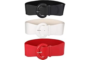 Tatuo 3 Pezzi Donne Skinny Cintura Sottile Elastico Cintura Fiocco per il Vestito, 3 Colori