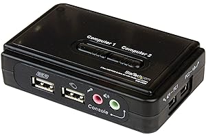 StarTech.com SV211KUSB - Kit de conmutador KVM USB de 2 puertos con audio y cables
