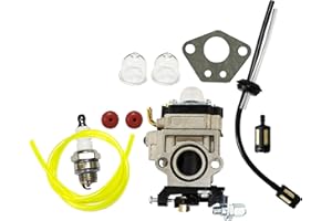 MROUNISITE Kit de Carburateur pour Florabest FBS 43 A1, FBK 4 B2 4 en 1, Parkside PBK 4 A1, PBS 2 A1 Débroussailleuse avec Bougie, durite de Carburant, kit de Filtre à Carburant