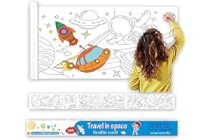 Large Size Coloring Paper Roll for Kids, Toddler Drawing Paper Roll,DIY Sticky Wall Painting Color Filling Paper,Creative Early Educational Toys for Toddlers by Vamotto 300 * 38cm (Space)