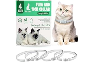CMC-PROGEAR Cat Flea and Tick Collar,Flea Treatment Cat 4Pcs,24Months Protection Waterproof Adjustable Cat Flea Collar,Flea Tick Treatment for Kitten Medium Large Cats