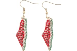 SAFIGLE Watermelon Earrings: Exquisite Rhinestone Dangle Drops | Celebrating the Vibrancy of the Palestine Flag | Bold Summer Fashion Statement | Ideal for Beachside Soirees and Tropical Gatherings