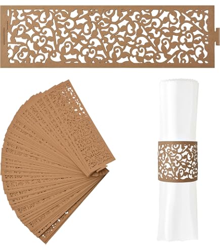 10 Ronds De Serviette En Bois - Porte-Serviettes De Table 50mm - Décoration Ferme Pour Mariage, Noël, Dîners