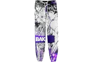 XSLGOGO Unisex Anime Hanma Baki Hose Hanma Yuujirou Jogginghose Baki Graphics Haremshose mit elastischer Taille und Kordelzug