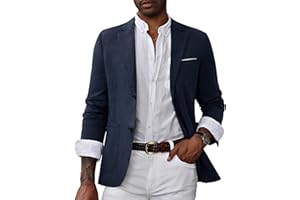 PaulJones Mens Casual Sport Coat Blazer Two Buttons Lightweight Business Suit Blazer Jackets