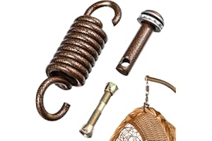 Toddmomy Spring Hook Accessories for Egg Chair - Stainless Steel Replacement Parts with Hook and Bolts for Hanging Chairs Swings and Hammocks (Coffee)