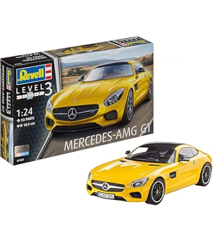 Voiture Miniature Mercedes-AMG GT R 1/24 - Welly 24081-Jaune - Modèle De Collection En Métal